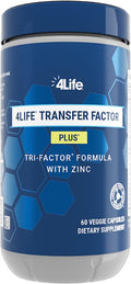 4Life TRANSFER FACTOR PLUS Tri-Factor Formula - Immune System Support with Zinc Super Mushroom Blend (Maitake Shiitake Agaricus) and Extracts of Cow Colostrum and Chicken Egg Yolk - 60 Capsules