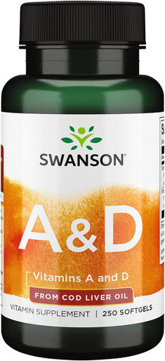 Swanson Vitamin A & D Skin Eye Immune System Health 250 Sgels