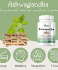 Ashwagandha 10:1 Pure Root Extract, 2.5% Withanolides (Potency of 5,000mg) 90 veggie caps, Helps reduce anxiety, healthy sleep patterns, memory enhancer, and Nervine Tonic