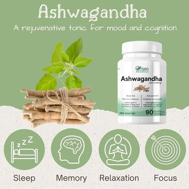 Ashwagandha 10:1 Pure Root Extract, 2.5% Withanolides (Potency of 5,000mg) 90 veggie caps, Helps reduce anxiety, healthy sleep patterns, memory enhancer, and Nervine Tonic
