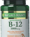 Nature's Bounty Vitamin B-12 5000 Mcg 40 Quick Dissolve Tablets (Pack Of 3)