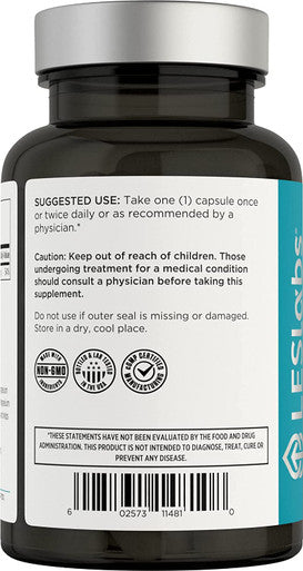 LES Labs Magnesium Citrate NonGMO Supplement 750mg 120 Capsules