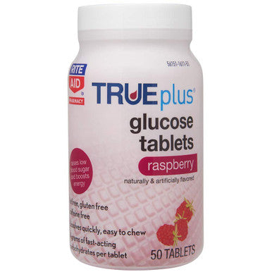 Rite Aid Glucose Tablets, Raspberry, 50 Count | Blood Sugar Support Supplements
