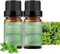 BURIBURI Spearmint Essential Oil - 2 Pack 100% Pure Organic Spearmint Essential Oils 10ML for Diffuser, Aromatherapy, Massage, Soap Making