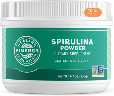 Vimergy Natural Spirulina Powder Trial Size - 45 Servings Super Greens Powder Nutrient Dense Blue-Green Algae Superfood For Smoothies & Juices - Non-Gmo Gluten-Free Vegan & Paleo (135G)
