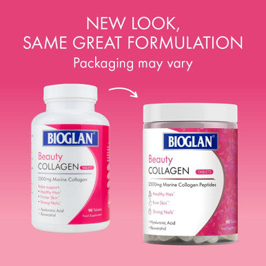 Bioglan Collagen Tablets 2500mg Hydrolysed Marine Collagen Hyaluronic Acid Resveratrol Biotin Selenium and Vitamin C 90 Tablets