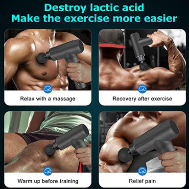 Massage Gun, Electric Back Massages For Pain Relief, 6 Adjustable Speed & 6 Specialized Massager Head, Ergonomic Desion, Chargeable Portable Handbag Muscle Massage Gun Athletes&Office Workers