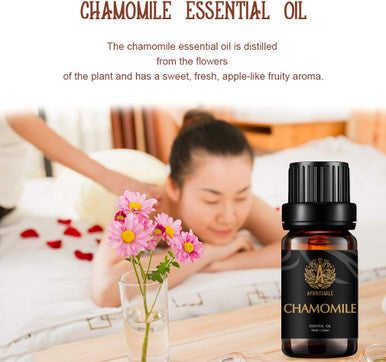 Aromatherapy Essential Oils, Chamomile Aromatherapy Essential Oils (0.33 oz - 10ml), 100% Pure Essential Oils Chamomile Scent for Diffuser, Humidifier, Massage, Aromatherapy, Skin & Hair Care