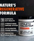 Colostrum Supplement Powder For Athletes - Recovery, Leaky Gut Health, Immunity & Immune System Support | Highly Concentrated Igg Pure Bovine Superfood, Unflavored | 60 Servings