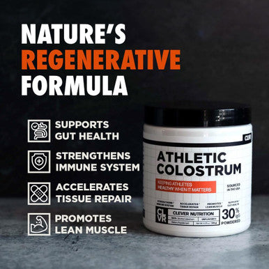 Colostrum Supplement Powder For Athletes - Recovery, Leaky Gut Health, Immunity & Immune System Support | Highly Concentrated Igg Pure Bovine Superfood, Unflavored | 60 Servings