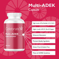 Celebrate Vitamins Multi Adek, Iron Daily Bariatric Multivitamin, High Level Of Vitamins A, D, E, K & B12 For Duodenal Switch Surgery Patients (180 Capsules)