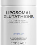Codeage Liposomal Glutathione 1000 mg, GlutaONE Antioxidant Phospholipid Complex, L-Glutathione Reduced Capsules Supplement, Non-GMO Sunflower Oil & Lecithin Essential Phospholipids, Vegan, 60 ct