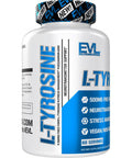 Evlution Free Form L Tyrosine 500mg Capsules Nutrition L-Tyrosine Supplement Amino for Energy Focus and Mood Support - Nootropic Brain Support Supplement for Cognitive Performance - 60 Servings