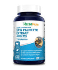NusaPure Saw Palmetto Extract 4,000mg per Caps Vegetarian 200 Capsules (Non-GMO & ) with Bioperine.