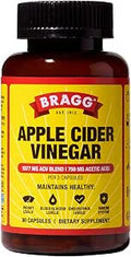 Bragg Apple Cider Vinegar Capsules - Daily Wellness Vitamin D & Zinc - 90ct | Organic, gluten-free, non-GMO, easy-to-swallow, no artificial preservatives, one-a-day wellness support