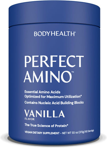 BodyHealth PerfectAmino Powder - BCAA and EAA Powder for Pre and Post Workout - Amino Acid Energy Drink for Men and Women to Support Lean Muscle and Recovery