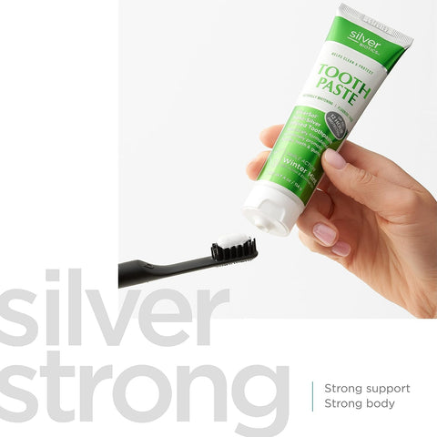 American Biotech Labs Silver Biotics Tooth Paste Silversol Agâ‚„Oâ‚„ 20 Ppm Nano-Silver Infused + Above-Sea Coral Calcium Naturally Whitening Flouride- Winter Mint 4 Oz