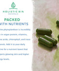 Holistic Bin Marine Phytoplankton Capsules ly Grown in Nordic Seawater | Vegan Omega 3 Supplement | Rich in Amino s, Chlorophyll, Vitamins, & Trace Minerals