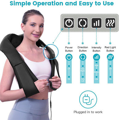 Gifts For Mom, Shiatsu Neck And Back Massager, Neck Massager For Pain Relief Deep Tissue, Kneading Electric Shoulder Massagers For Home, Office, Back Massager Gifts For Family