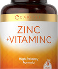Zinc 100mg with Vitamin C | 180 Softgels | Non-GMO, Gluten Free Supplement | by Carlyle