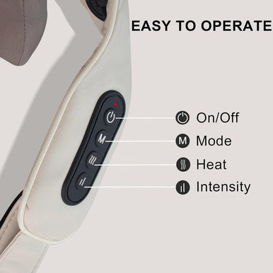 Electric Neck And Shoulder Massager With Heat, Cordless Kneading Back Trapezius Shiatsu Massage Pillows For Pain Relief Deep Tissue Ideals
