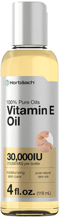 Vitamin E Oil For Skin 30,000 IU | 4 fl oz | 100% Pure Oils | Moisturizing Oil | Non-GMO, Vegetarian | By Horbaach | Packaging May Vary