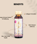 GOLD COLLAGEN Pure - Collagen Supplements for Women & Men with Biotin for Hair Growth Skin and Nail - Anti Wrinkle Immune System Booster with Hyaluronic Acid Vitamin C B6 and Zinc 1 Pack 10x50 ml