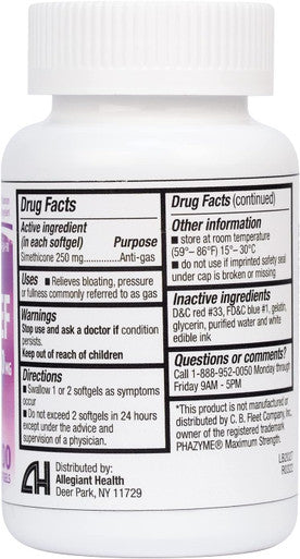HealthA2Z Gas Relief Simethicone 250mg Fast Acting Gas Relief Bloating Pressure Discomfort
