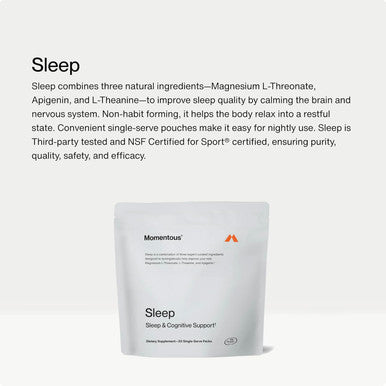 Momentous Sleep Pack Magnesium L-Threonate, Apigenin & L-Theanine, 30 Servings