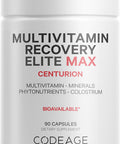 Codeage Multivitamin Recovery Elite Max Supplement - Vitamins A C D E B-Complex Essential Minerals Antioxidants Colostrum Phytonutrients Pantethine Non-GMO Sport Multivitamins - 90 Capsules