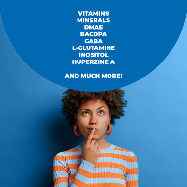 Nootropic Brain Booster Relief with Copper & Vitamin C - Dietary Supplement -for Mental Performance - Energy, Focus, and Memory Support - Gluten & GMO Free - 60 Vegan Capsules