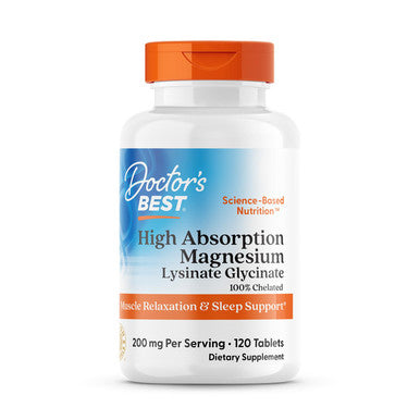 Doctor's Best High Absorption 100% Chelated Magnesium 120 Tablets