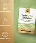 Solgar Probi Plus Enzyme Complex 30 Capsules - 20 Billion Cfu Probiotic Plus Enzymes - Once Daily - Clinically-Studied To Alleviate Occasional Gas & Bloating - Non-Gmo & Dairy Free 30 Servings