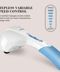 Cotsoco Handheld Neck Back Massager - Double Head Electric Full Body Massager - Deep Tissue Percussion Massage Hammer For Muscles, Arm, Neck, Shoulder, Back, Leg, Foot (Blue)