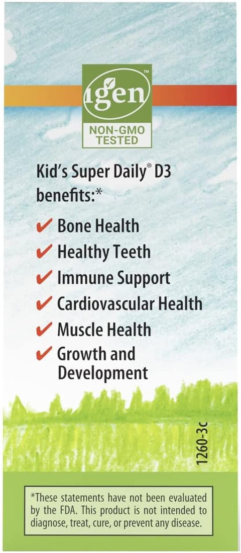 Carlson Kid's Super Daily D3 Vitamin D Drops for Kids 400 IU per drop 1Year Supply Heart and Immune Health Vegetarian Liquid Vitamin D Drops Unflavored 365 drops