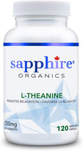 Sapphire Organics - L-Theanine, Purest Formula ZERO Fillers, Premium Grade, 120 Capsules, Made in Canada
