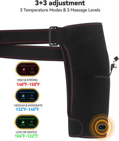 Yabuu Heated Shoulder Wrap Pad With Massager,Electric Shoulder Massager Cordless Heating Pad With 3 Vibration And Heat Settings Hot Therapy For Shoulder Pain Relief For Women Men Gift
