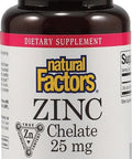 Natural Factors Zinc Chelate 25mg Tablets 90 Count