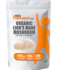 Bulksupplements.Com Organic Lion'S Mane Mushroom Extract Powder - Lions Mane Supplement Powder, Lion'S Mane Extract - Mushroom Supplement, 1000Mg Per Serving, 250G (8.8 Oz) (Pack Of 1)
