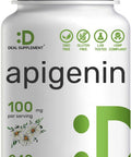 Deal Supplement Apigenin 100mg Per Serving 240 Capsules Raw Plant Extract from Chamomile Flower Active Bioflavonoids & Antioxidants Sleep & Relaxation Supplement Non-GMO