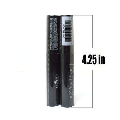 Italia Deluxe Makeup 2pcs of Classic Liquid Eyeliner 201 Matte Black Eye Liner Vitamin E ZipBag