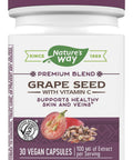 Nature's Way Premium Extract Grape Seed with Vitamin C, 100 mg per Serving, 30 Capsules