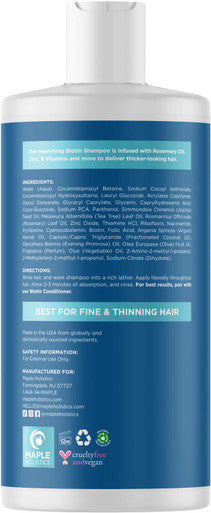 Biotin Vitamins And Shampoo For Thinning Hair - Sulfate Volumizing Shampoo For Women And Men With Keratin Rosemary And Tea Tree Essential Oil - Biotin Vitamins For Hair Skin And Nail Growth