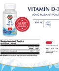 KAL D-3 400 IU Softgels, 100 Count