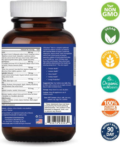 Pure Essence Labs LifeEssence Mens Formula - World's Most Energetic Multiple - The Master Multiple - 120 Tablets
