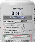 Superior Labs Best Natural Biotin NonGMO Supplement for Luscious Longer Hair and Lashes Stronger Nails Healthy Skin Energy Booster Healthy Weight 5000 mcg 120 Vegetable Caps