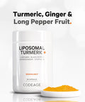 Codeage Organic Turmeric Supplement - 95% Curcumin Extract Pills - Liposomal Fermented Botanical Blend Black Pepper Ashwagandha Ginger Stephania Boswelia Cumin Digestive Bitters - 90 Capsules