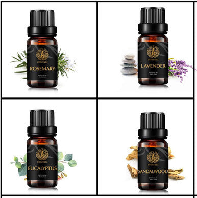 Sandalwood Lavender Rosemary Eucalyptus Essential Oil Set - 100% Pure Organic Aromatherapy Essential Oil 4x10mL/0.33oz