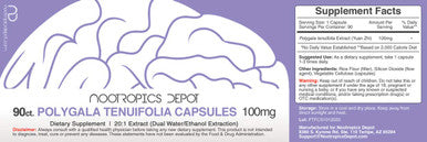 Polygala tenuifolia Capsules | 100mg | 90 Count | 20:1 Extract | Yuan Zhi | Promotes Cognitive Function, Learning and Memory | Supports Healthy Levels | Adaptogen Supplement