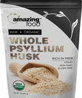 Amazing Nutrition Food Whole Psyllium Husk | 1 Lb | USDA Organic | Vegan | Non-GMO | Gluten | Made in USA